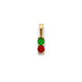 14KY CZ 2 Stone Month Pendant (PT3238)