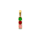 14KY CZ 3 Stone Month Pendant (PT3239)