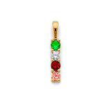 14KY CZ 4 Stone Month Pendant (PT3240)