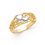 14K 2T Fancy Heart Ring (RG2013)