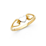 14K 2T Fancy Heart Ring (RG2014)