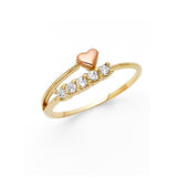 14K 3C CZ Fancy Heart Ring (RG2020)