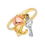 14K 3C Ring with 3C Hanging Charm (RG2770)