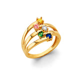 14KY CZ 5 Stone Month Ring (RG3090)