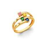 14KY CZ 4 Stone Month Ring (RG3091)