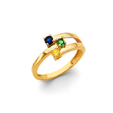 14KY CZ 3 Stone Month Ring (RG3092)