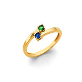 14KY CZ 2 Stone Month Ring (RG3093)