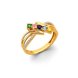 14KY CZ 5 Stone Month Ring (RG3095)
