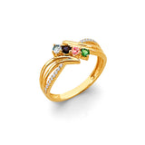 14KY CZ 4 Stone Month Ring (RG3096)
