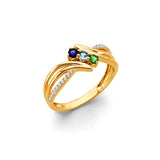 14KY CZ 3 Stone Month Ring (RG3097)