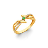 14KY CZ 1 Stone Month Ring (RG3099)