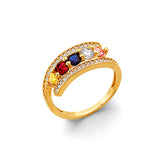 14KY CZ 5 Stone Month Ring (RG3100)