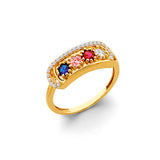 14KY CZ 4 Stone Month Ring (RG3103)