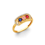 14KY CZ 3 Stone Month Ring (RG3104)