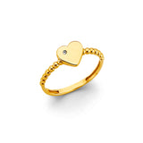14KY CZ Heart Ring (RG3113)