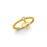 14KY CZ Hanging Heart Ring (RG3115)