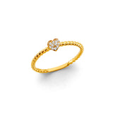 14KY CZ Heart Ring (RG3116)