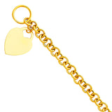 14KY Light Hollow Bracelet with Heart Pendant (AB181)