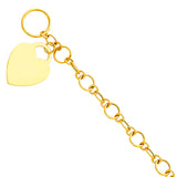 Gold Heart Toggle Bracelet