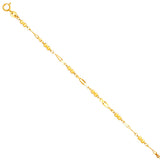 Gold Beaded and Linked Chain Anklet