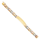 14K 3C Nugget Cuban Frame ID Bracelet (AB364)