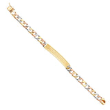 14K 3C Nugget Cuban Frame ID Bracelet (AB367)