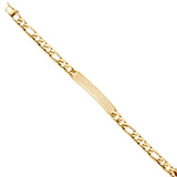 14KY Figaro Link Frame ID Bracelet (AB441)