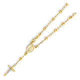 Gold Virgin Mary Beaded Cross Bracelet