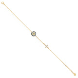 Gold Evil Eye with CZ Cross Bracelet