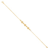 Gold and Pavé Three Heart Bracelet