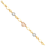 Two-Tone 15 Años Heart and Crown Bracelet