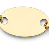 14KY CZ Heart & Engravable Link Bracelet (AB823)