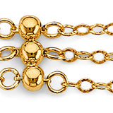 14KY 3 Line Link/Ball Bracelet (AB880)