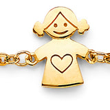 14KY Girl Center Baby Bracelet (AB951)