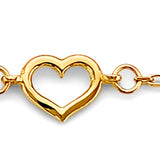 14K 3C Light Heart Bracelet & Anklet (AB975)