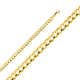 Gold Curb Concave Open Light Chain