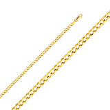 Gold Curb Concave Open Light Chain