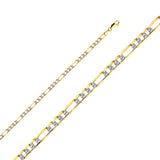 Gold Figaro Light White Pave Chain