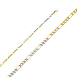 Gold Figaro Light White Pave Chain