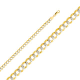 Gold Curb Open Light White Pave Chain