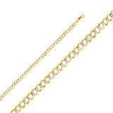 Gold Curb Open Light White Pave Chain