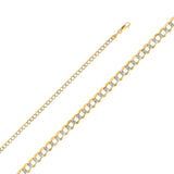 Gold Curb Open Light White Pave Chain