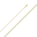 Gold Flat Mariner White Pave Chain