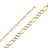 Gold Figaro Open Light White Pave Chain