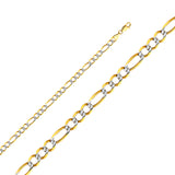 Gold Figaro Open Light White Pave Chain