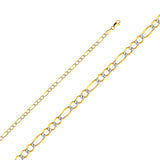 Gold Figaro Open Light White Pave Chain