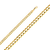 Gold Curb Concave Open Light Chain