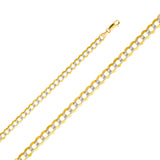 Gold Curb Open Light White Pave Chain