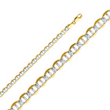 Gold Flat Mariner White Pave Chain