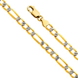 Two-Toned Light Figaro Fancy D.C White Pave Chain